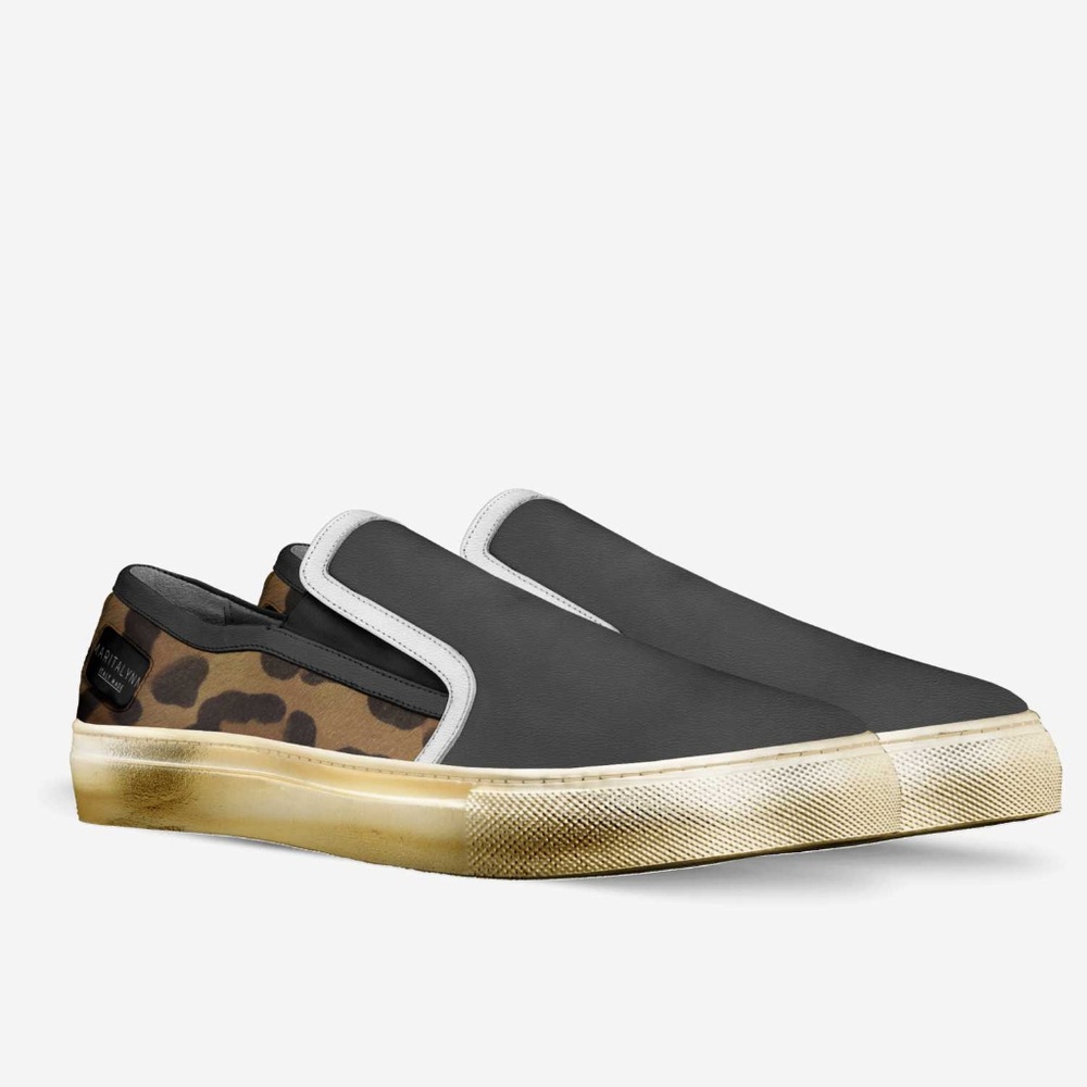 MARITALYNN Leopard/Gold Slip-On Size. 6-10